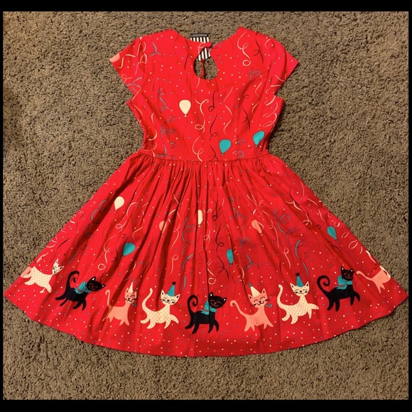 Fit and Flare Birthday Cat Dress - Picture 2 of 2